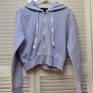 Cropped Zip-up Hoodie